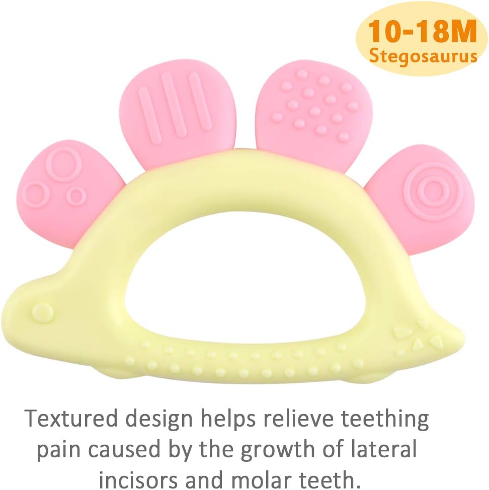 Dinosaur Baby Rattles, Infant Shaker, Newborn Grab N Shake Rattle, Sensory Teether, Development Learning Teeth Toy