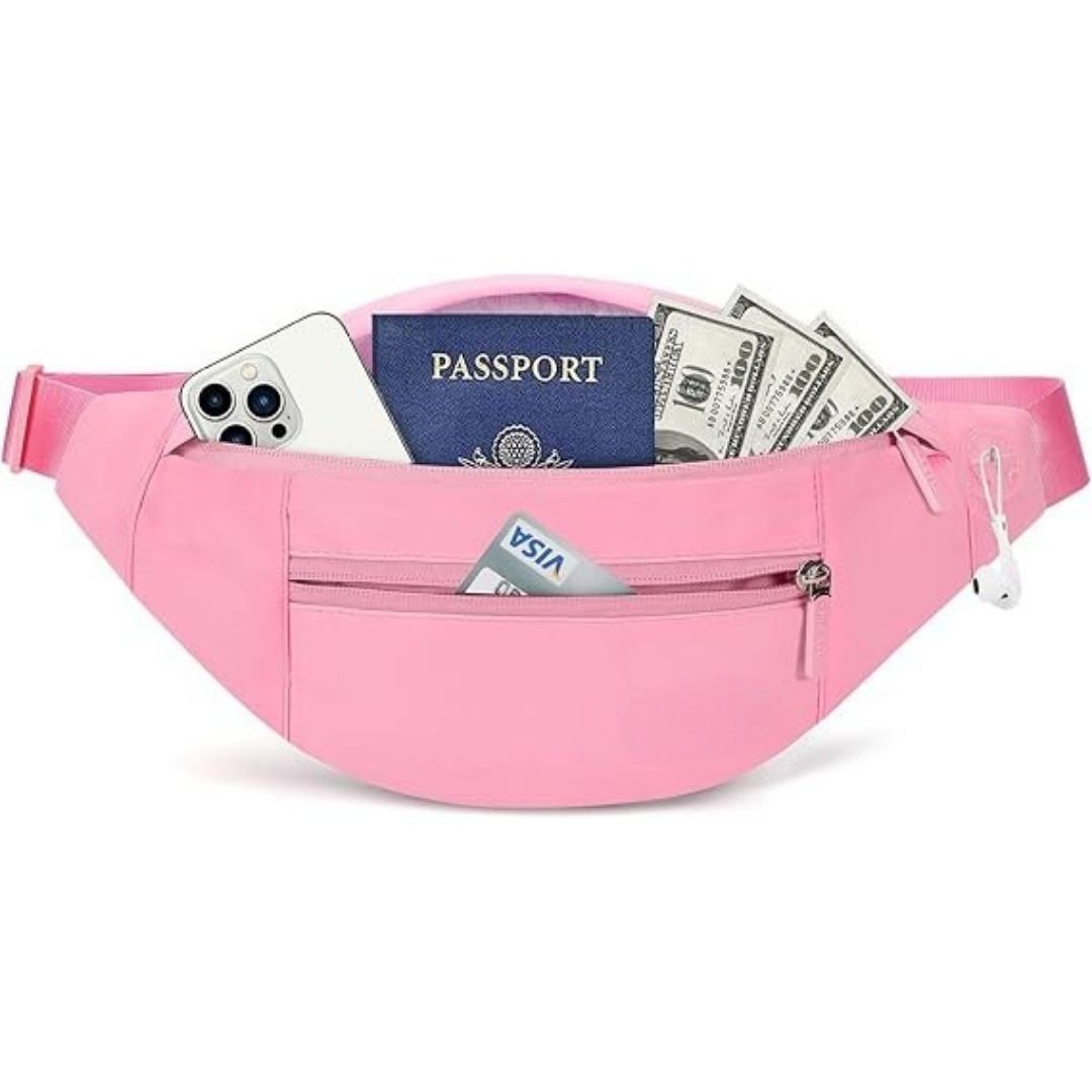Large Crossbody Fanny Pack With 4-Zipper