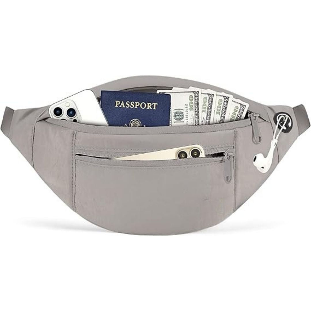 Large Crossbody Fanny Pack With 4-Zipper