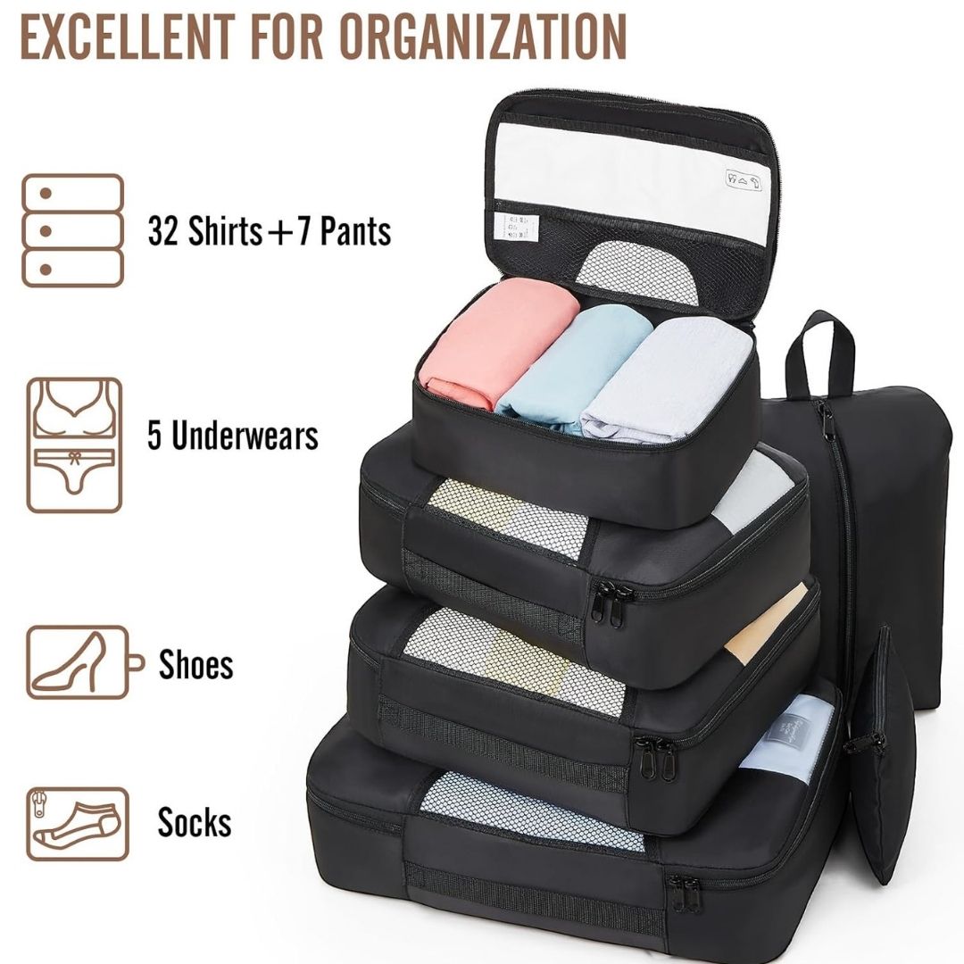8 Set Packing Cubes for Travel