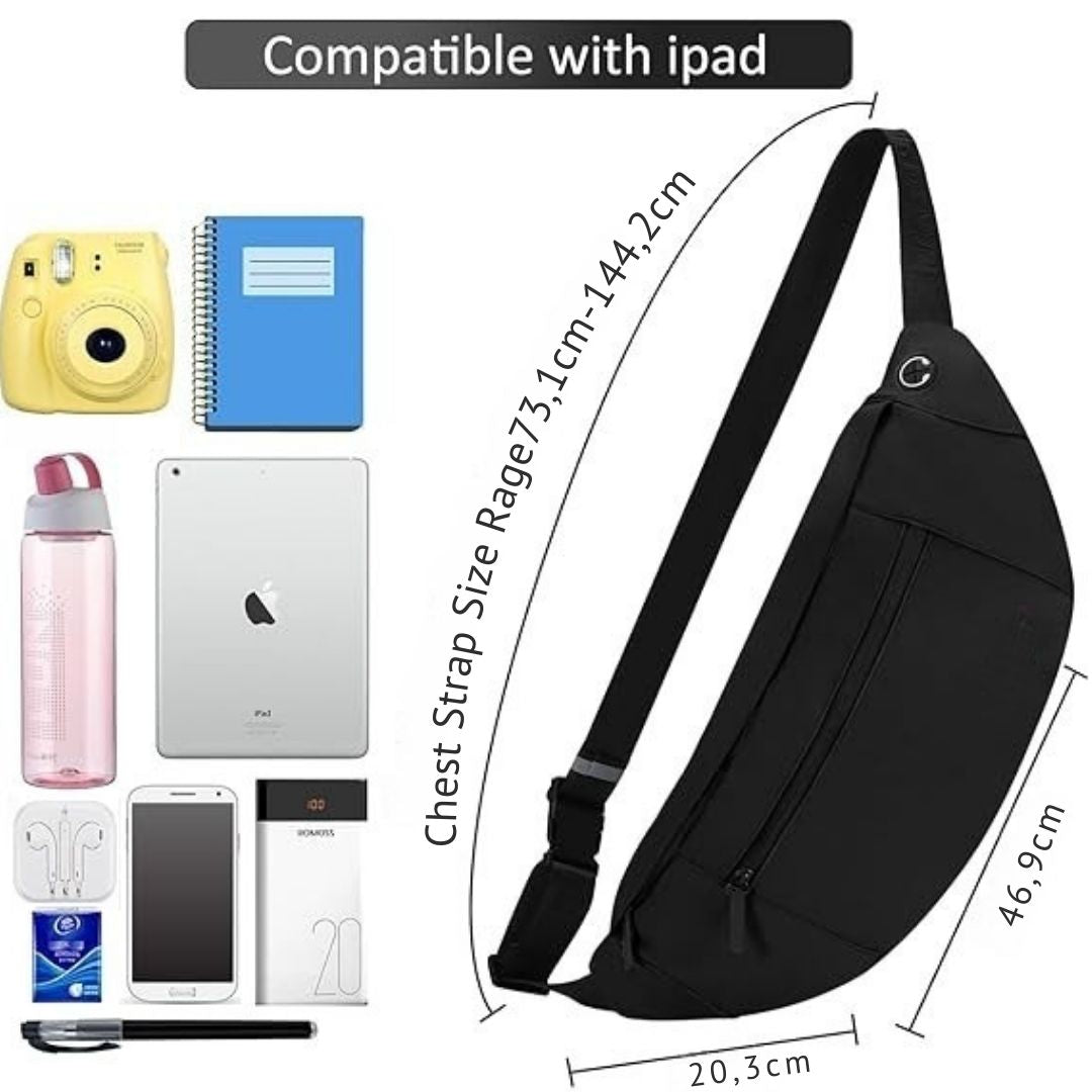 Large Crossbody Fanny Pack With 4-Zipper