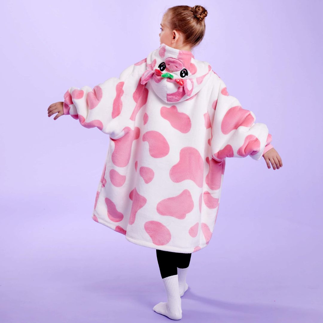 Wearable Blanket Strawberry Cow For Kids