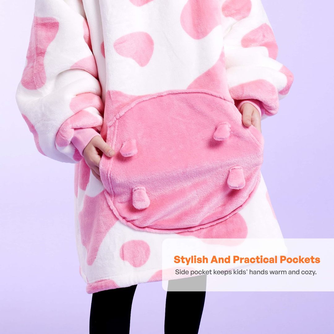 Wearable Blanket Strawberry Cow For Kids