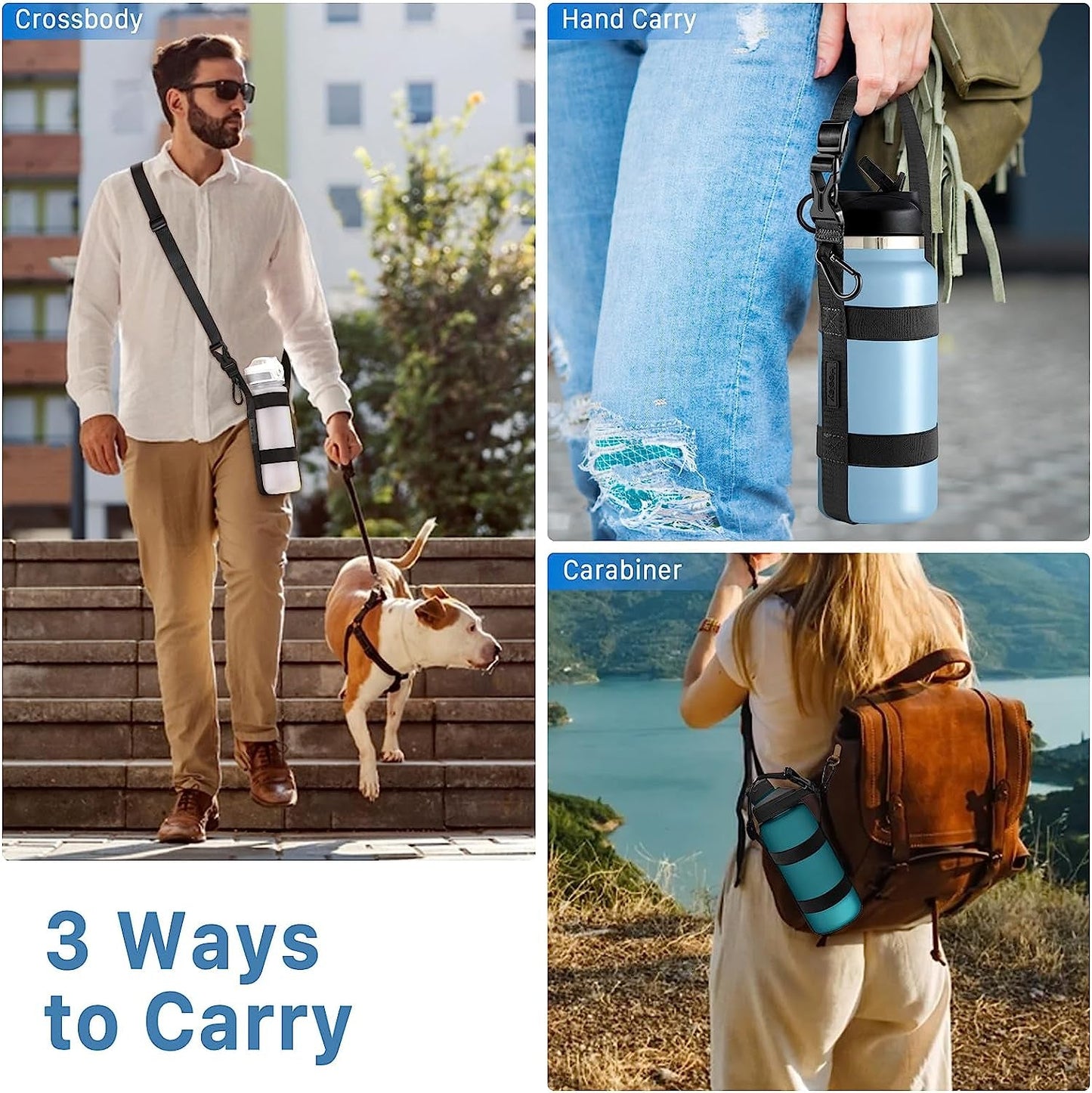 Carrier Strap, for 12/25/32/40/64 Oz Universal/Hydro Flask Water Bottles